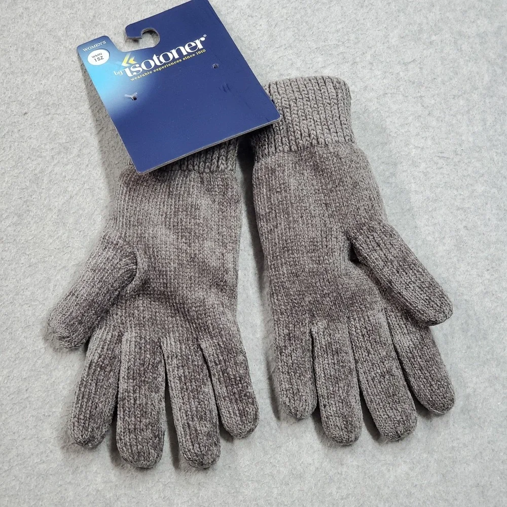 Isotoner Women 1SZ Gray Gloves 20315 Lined
